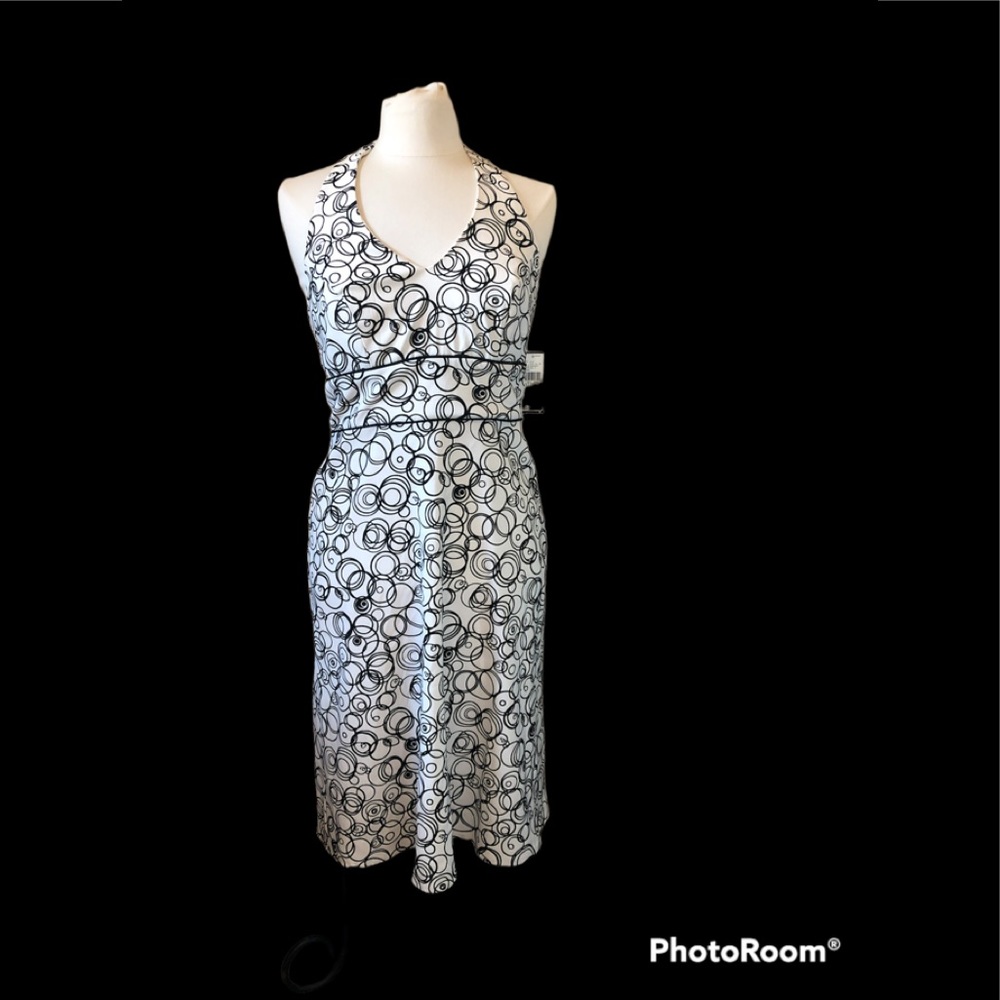 Black and White Halter Summer Dress